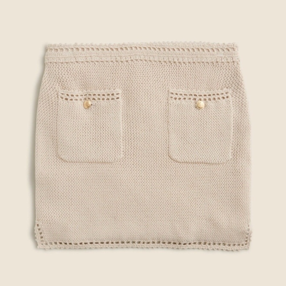 J Crew Sweater skirt with crochet trim